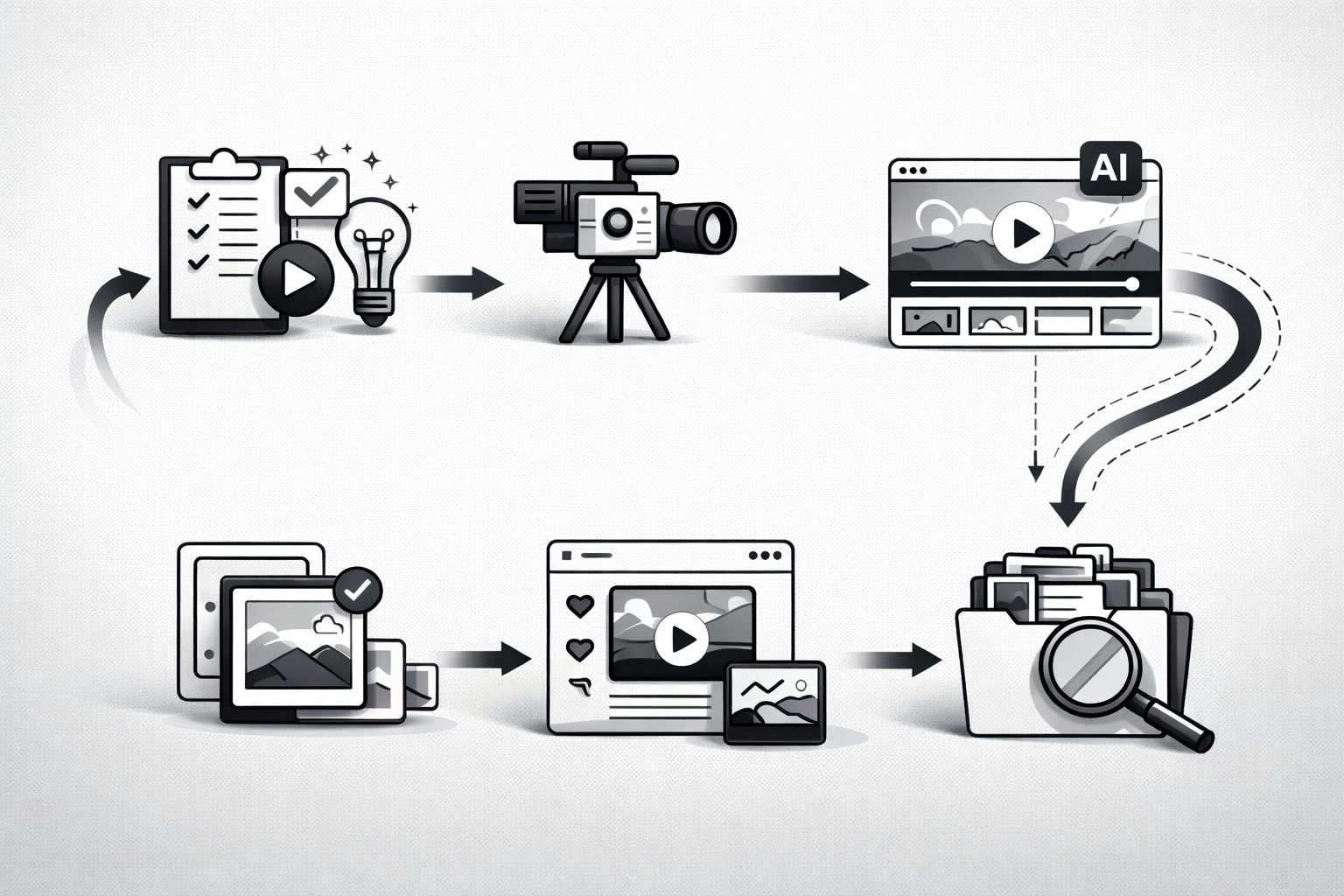 AI媒体工作流程左侧示意图